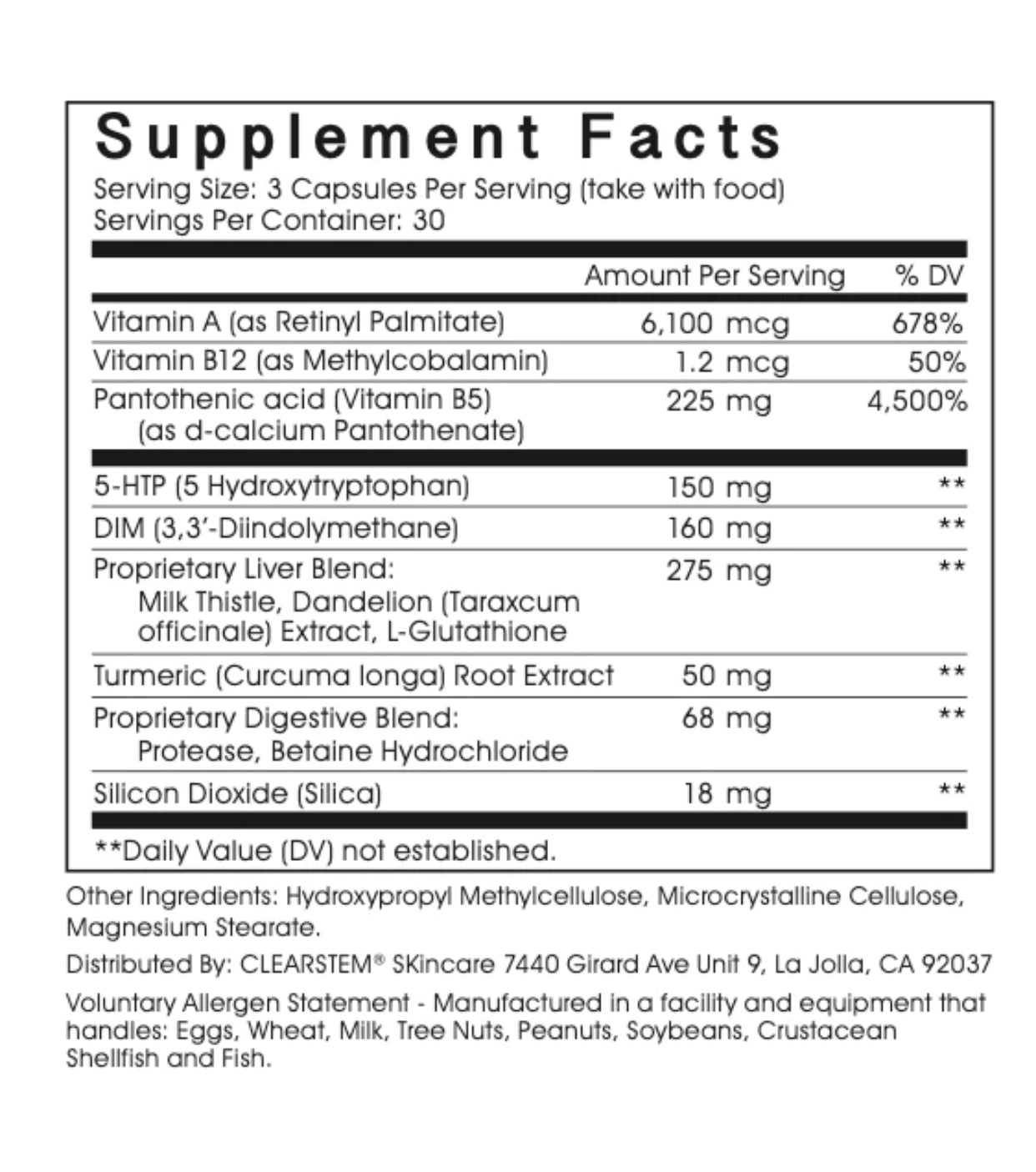 CLEAR STEM MINDBODYSKIN® Hormonal Acne Supplement