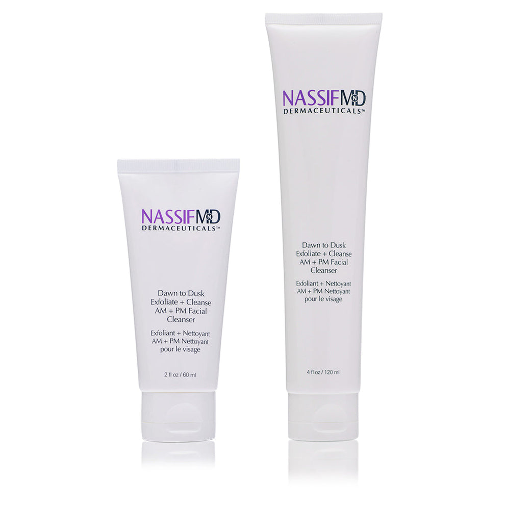NassifMD Dermaceuticals™

Dawn to Dusk Exfoliate + Cleanse AM+PM Facial Cleanser