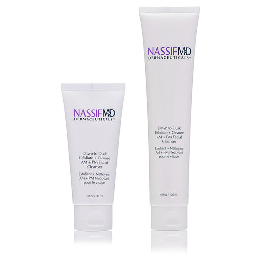 NassifMD Dermaceuticals™

Dawn to Dusk Exfoliate + Cleanse AM+PM Facial Cleanser